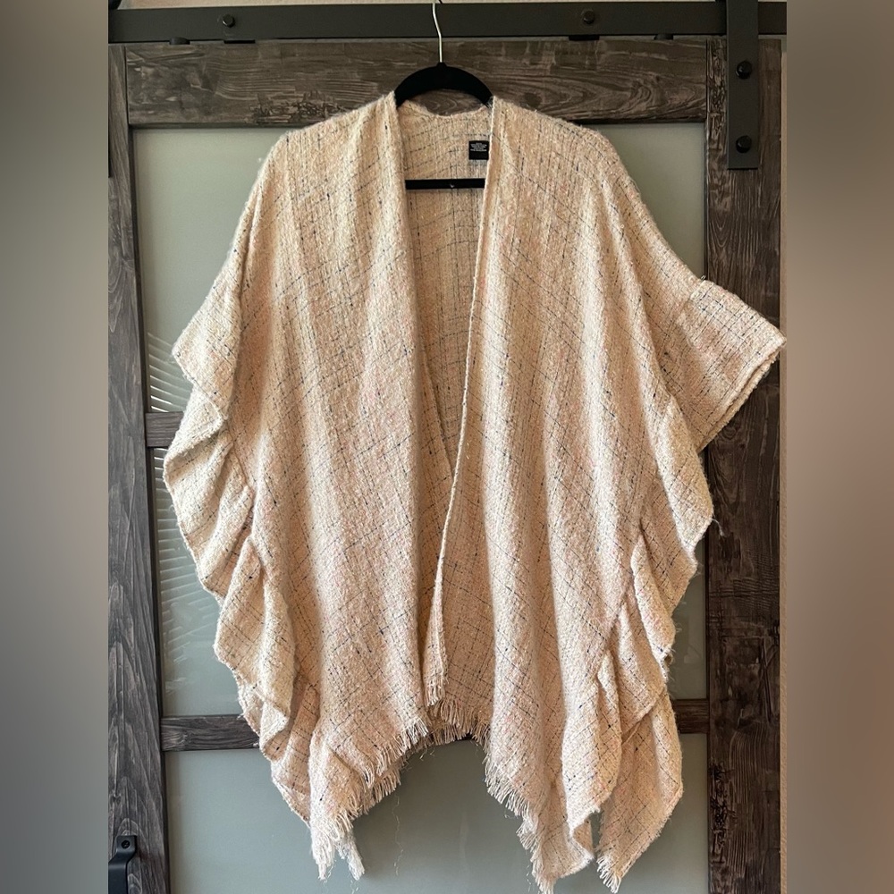 Pink sweater cape